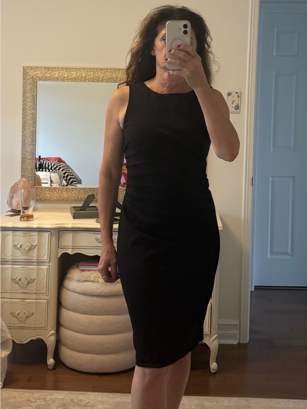 Jacob Black Sleeveless Midi Sheath Dress